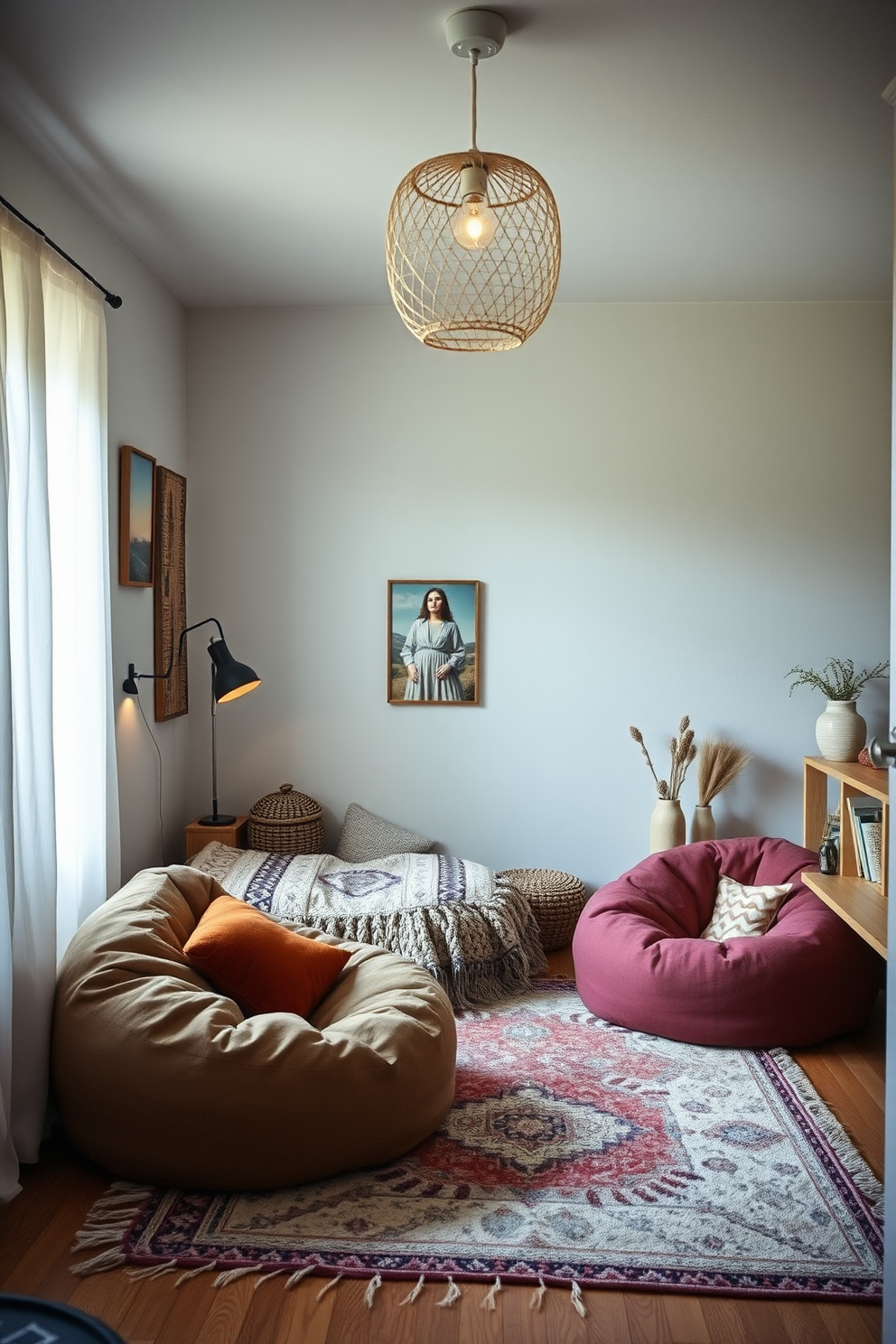 10 Dreamy Ideas to Create Your Perfect Boho Style Bedroom - 6. Cozy Nooks: Creating a Reading Corner with Bean Bags and Rugs