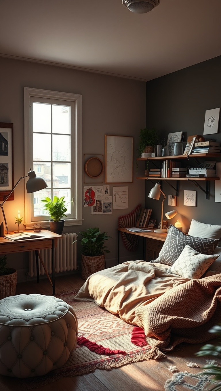 20 Artsy Creative Bedroom Ideas to Spark Your Imagination - 14. Craft Corner: A Dedicated Space for Your Projects
