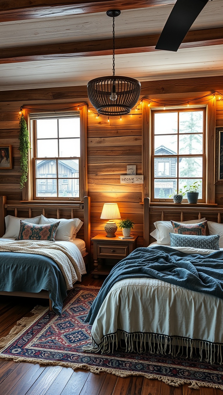 20 Bohemian Chic Bedroom Ideas to Spark Your Creativity - 18. Repurposed Wood: Rustic Charm