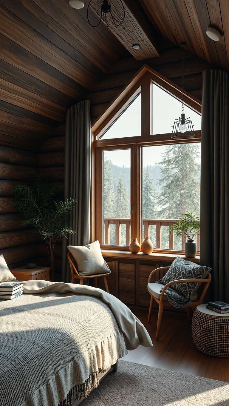Cozy Up! 20 Fabulous Ideas for Chalet Style Bedrooms - 6. Nature-Inspired Decor: Bring the Outdoors In