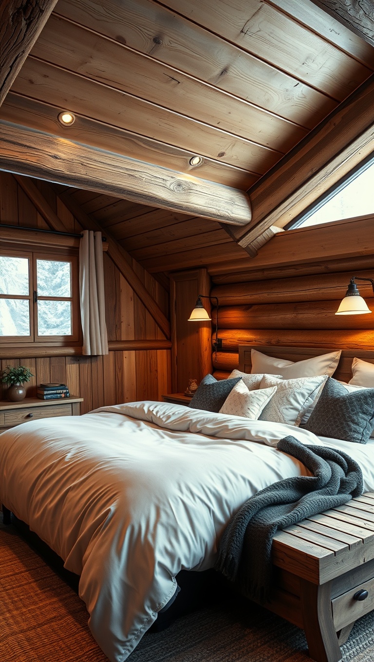 Cozy Up! 20 Fabulous Ideas for Chalet Style Bedrooms - 12. Cabin-Style Bedding: Snuggle Up in Style