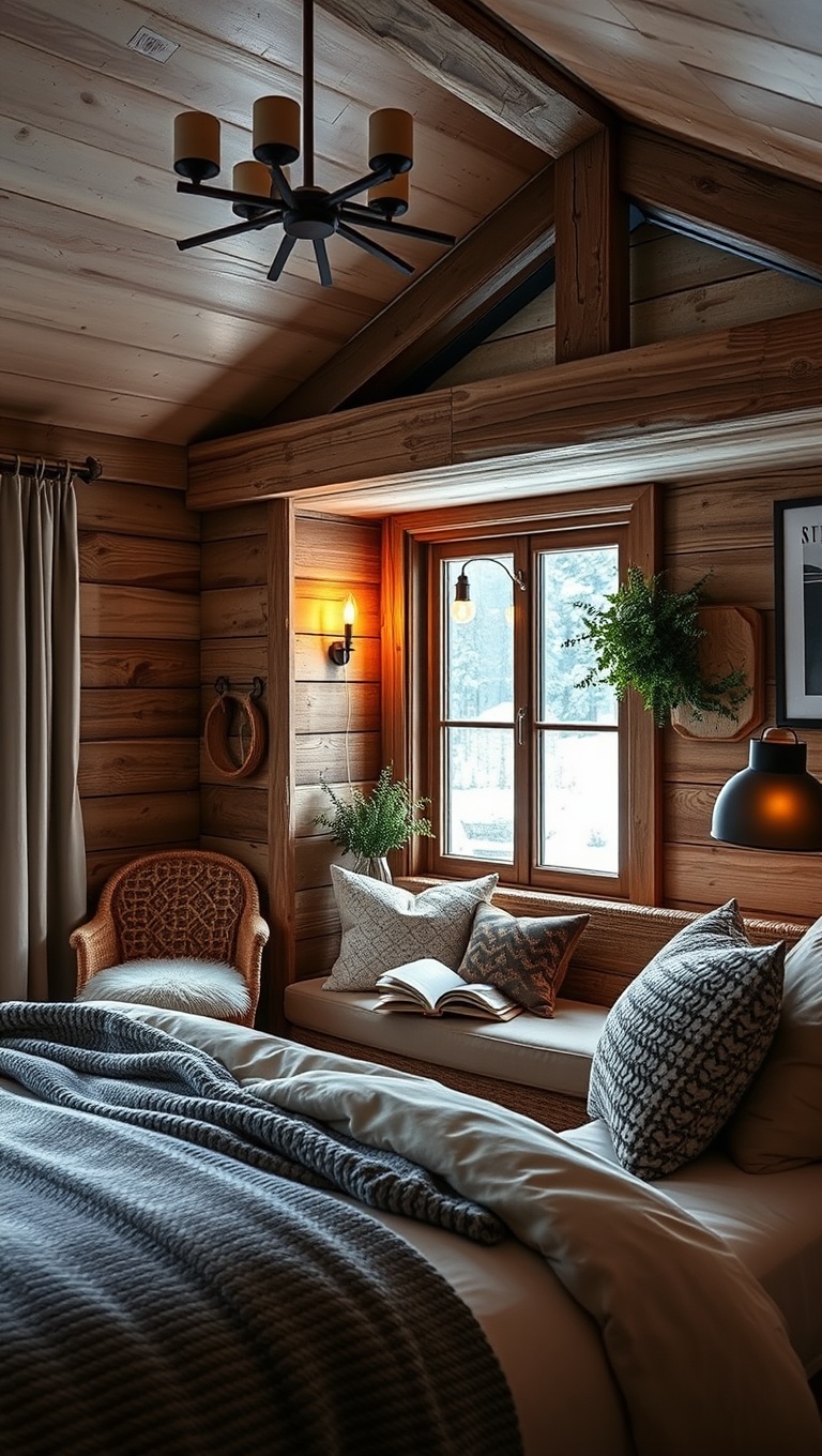 Cozy Up! 20 Fabulous Ideas for Chalet Style Bedrooms - 8. Cozy Nooks: Perfect Reading Spots in Your Bedroom