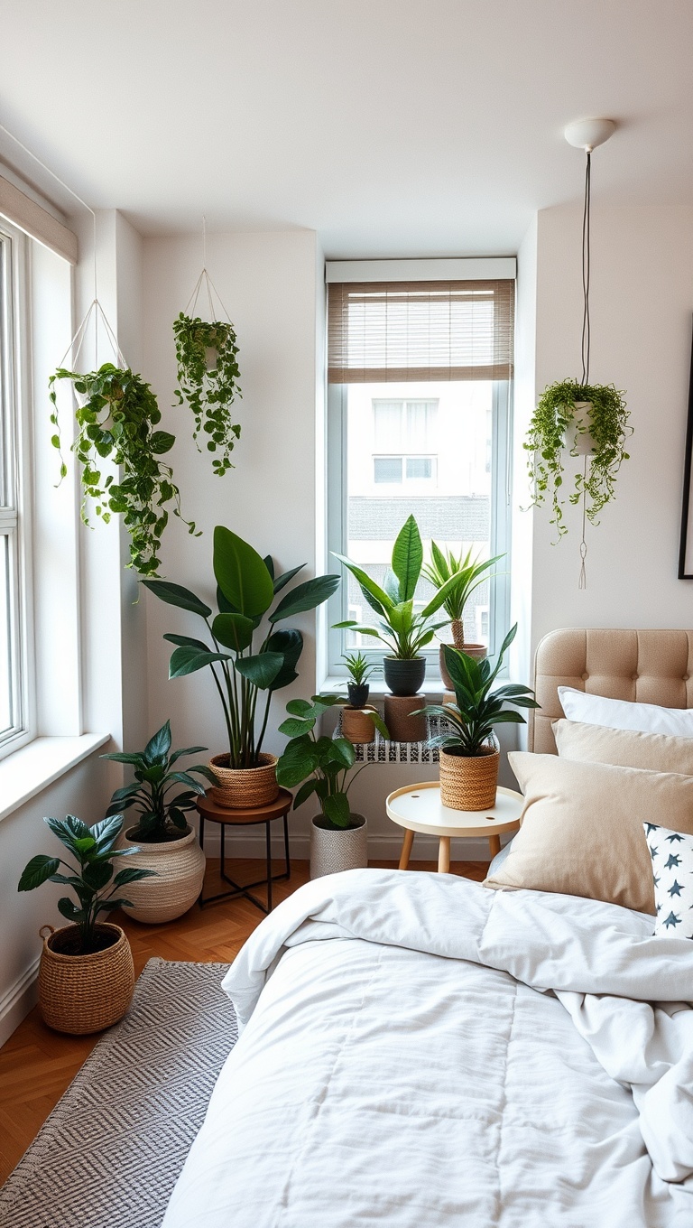 20 Chic Urban Bedroom Ideas to Inspire Your Space - 6. Greenery Galore: Indoor Plants for Fresh Air