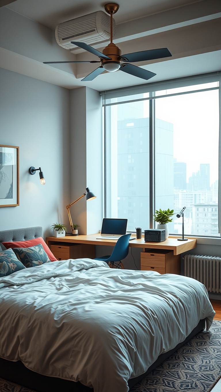 20 Chic Urban Bedroom Ideas to Inspire Your Space - 8. Multifunctional Spaces: Bedroom Meets Workspace