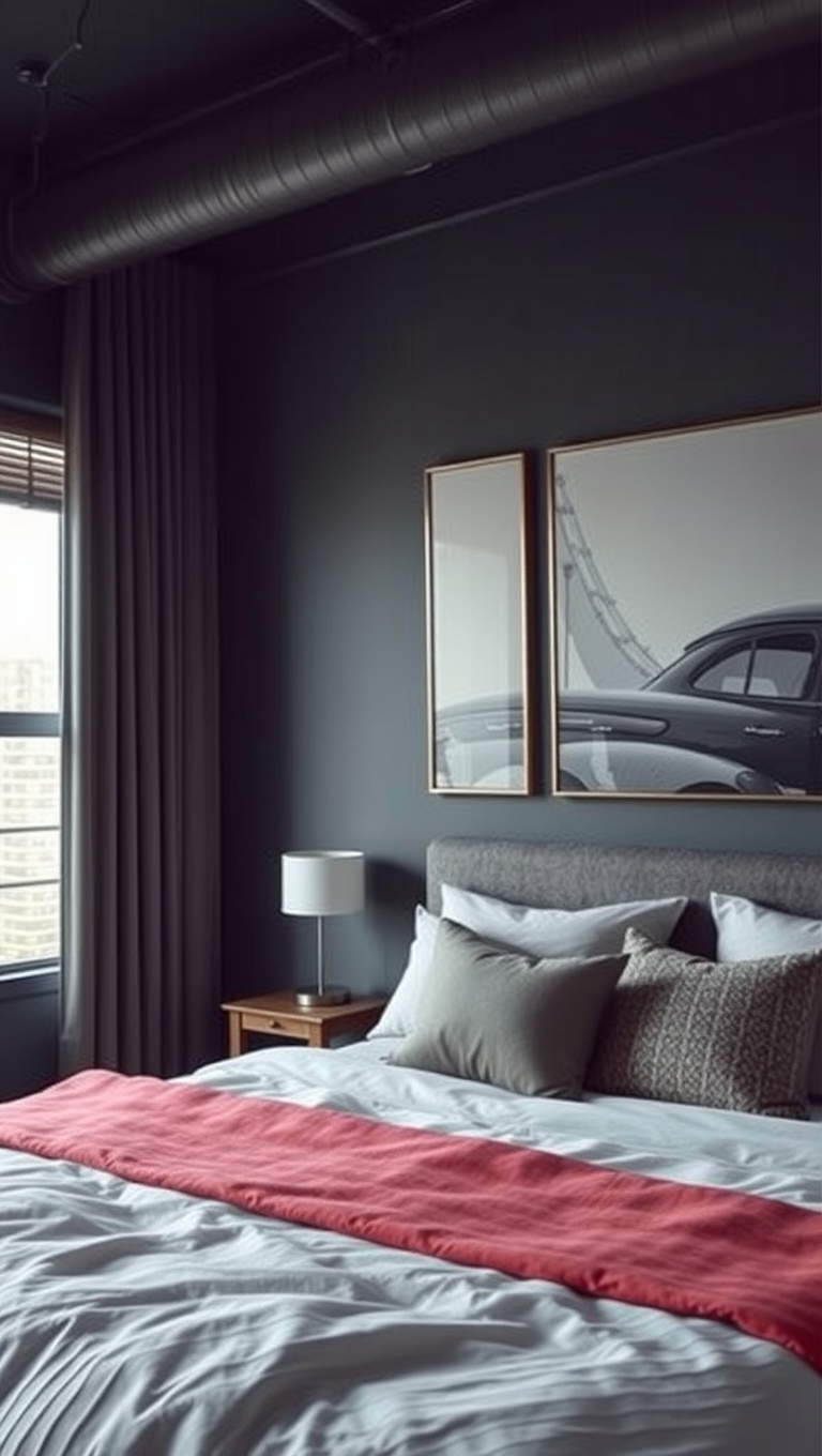 20 Chic Urban Bedroom Ideas to Inspire Your Space - 7. Statement Art: Make Walls Come Alive