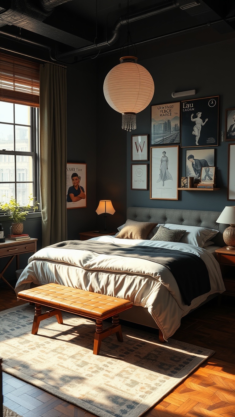 20 Chic Urban Bedroom Ideas to Inspire Your Space - 9. Vintage Touches: Thrifted Finds with Character