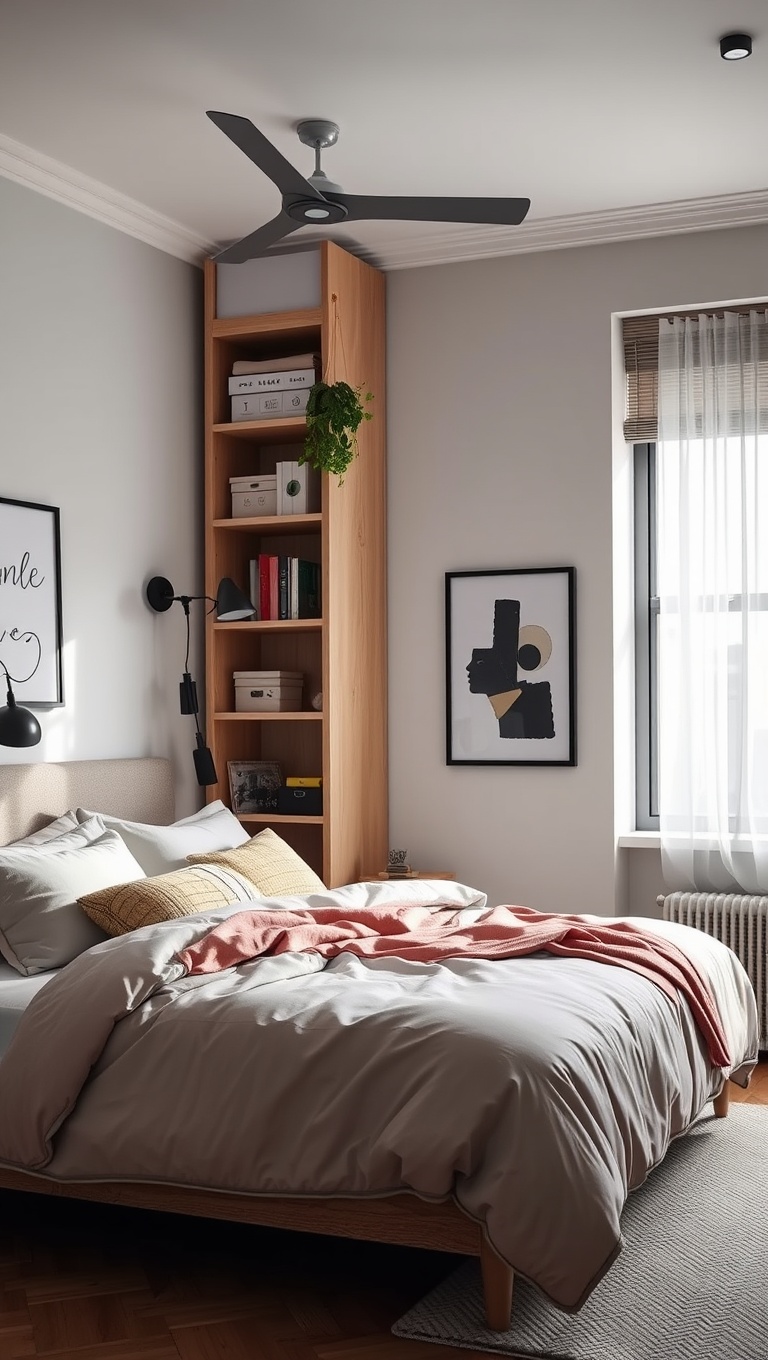 20 Chic Urban Bedroom Ideas to Inspire Your Space - 20. Smart Storage Solutions: Keep Clutter at Bay