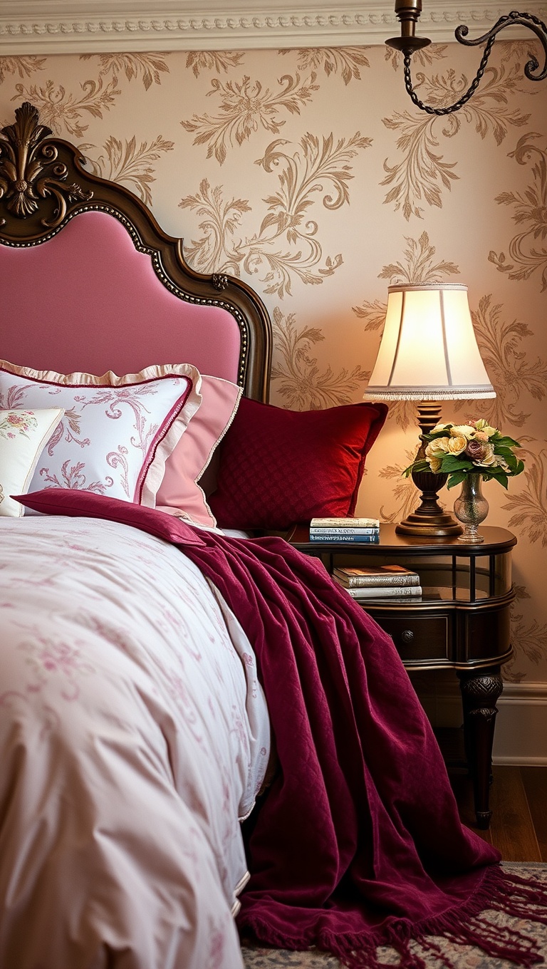 20 Chic Vintage Glam Bedroom Ideas to Transform Your Space - Elegant Bedding: Layer for Comfort and Style