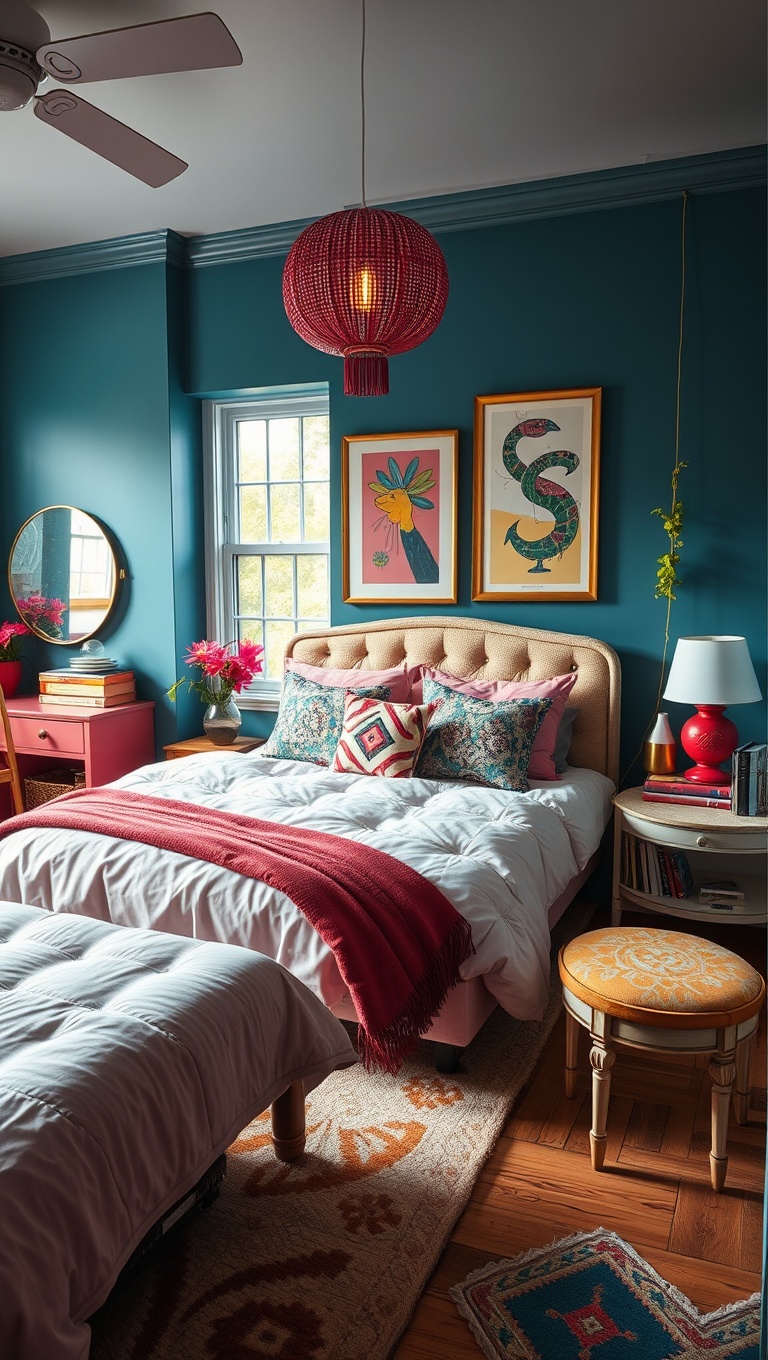 20 Vibrant Ideas for a Colorful Eclectic Bedroom - Mix Modern and Vintage Styles