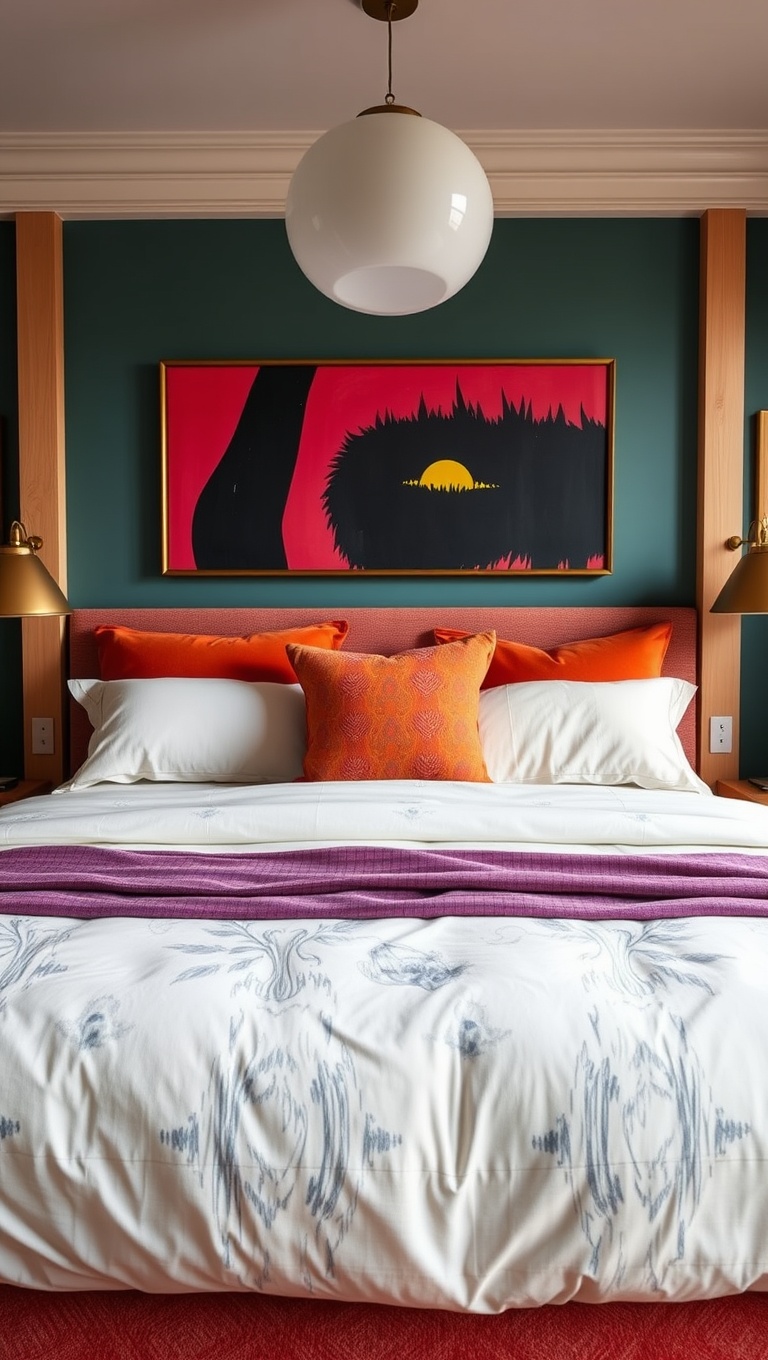 20 Vibrant Ideas for a Colorful Eclectic Bedroom - Incorporate Unique Sculptures or Decor