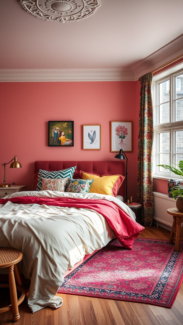 20 Vibrant Ideas for a Colorful Eclectic Bedroom - Incorporate a Rainbow of Textiles