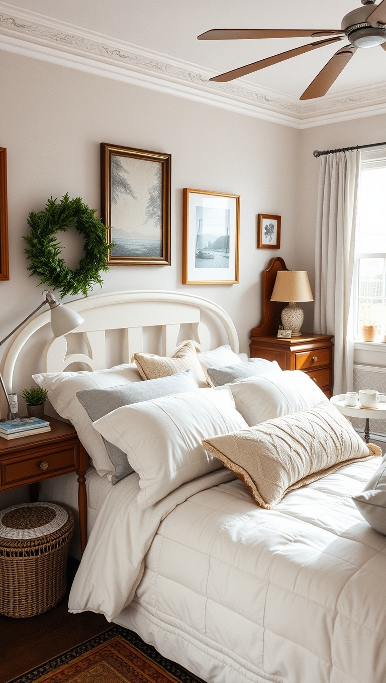 20 Charming Ideas to Transform Your Bedroom into a Cozy Cottagecore Retreat - 20. Personalize with Family Heirlooms for Sentiment