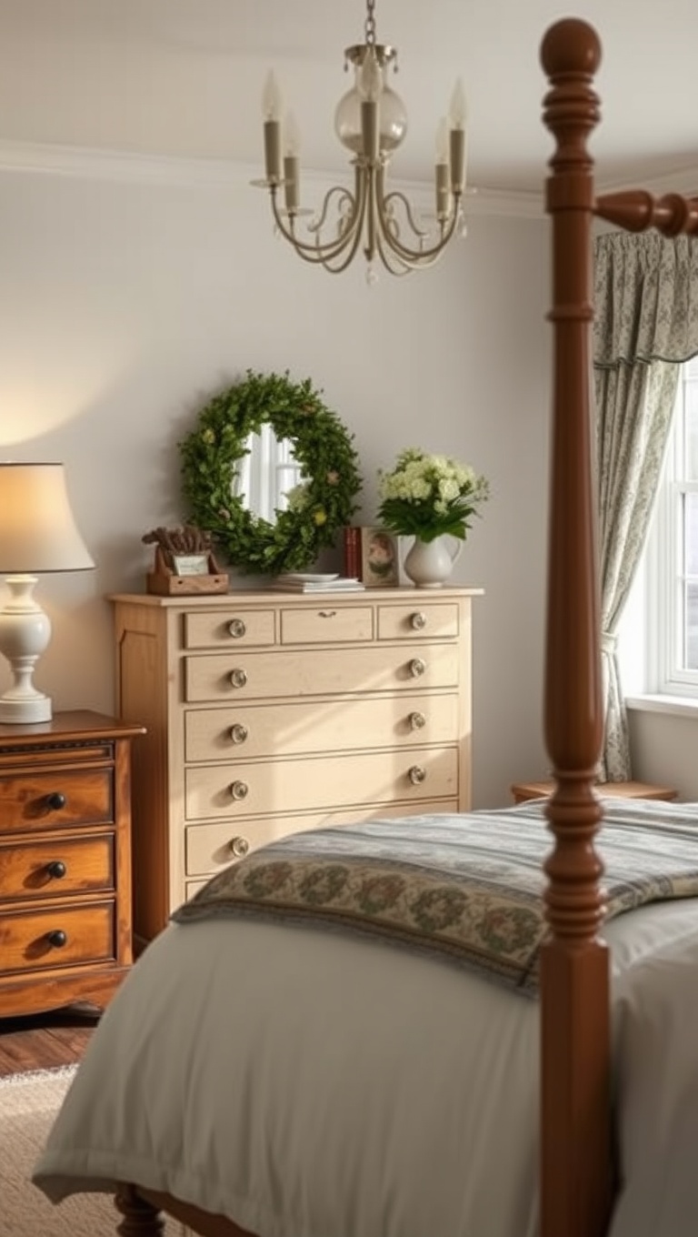 20 Charming Ideas for Your Dream Country Cottage Bedroom - 5. Antique Dressers with Character