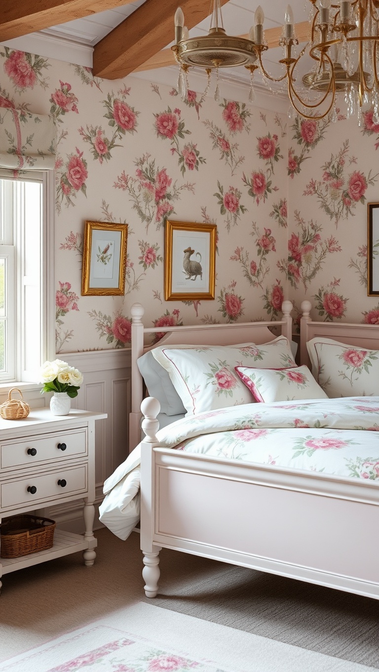 20 Charming Ideas for Your Dream Country Cottage Bedroom - 1. Soft Pastels and Floral Patterns