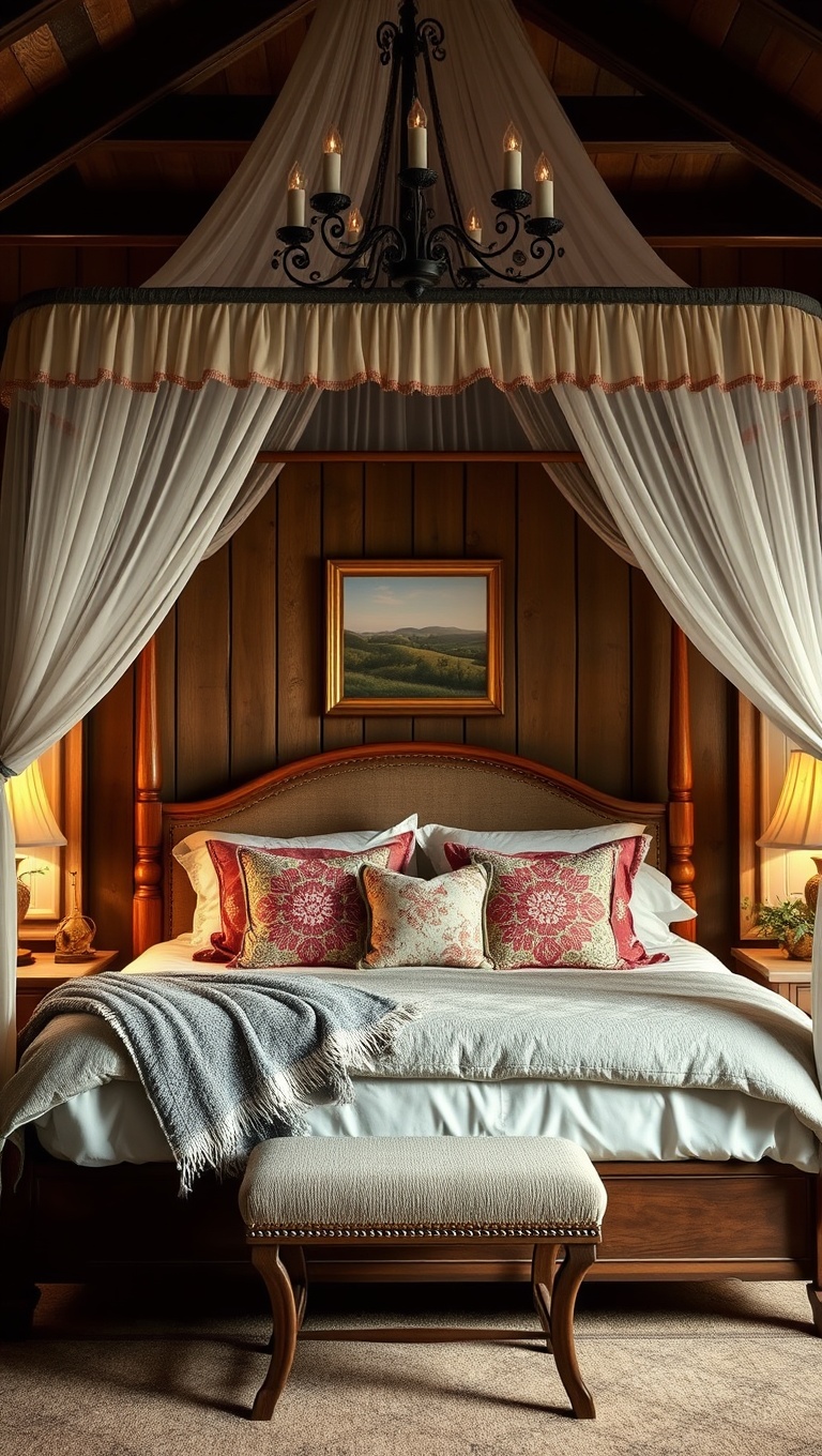 20 Charming Ideas for Your Dream Country Cottage Bedroom - 11. Romantic Canopy Beds