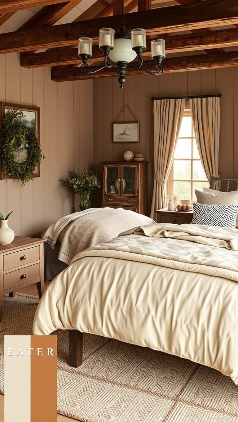 20 Charming Ideas for Your Dream Country Cottage Bedroom - 17. Earthy Color Palettes