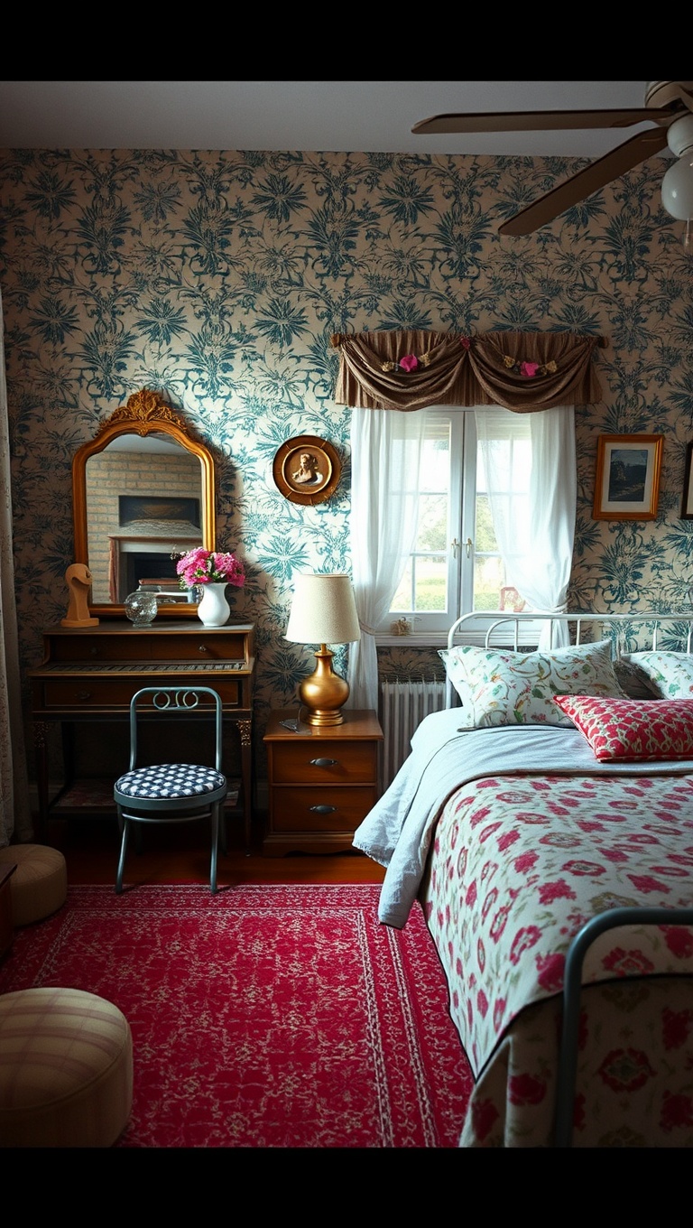 20 Whimsical Ideas to Create Your Dream Eclectic Vintage Bedroom - 1. Mix and Match Patterns: Embrace the Chaos!