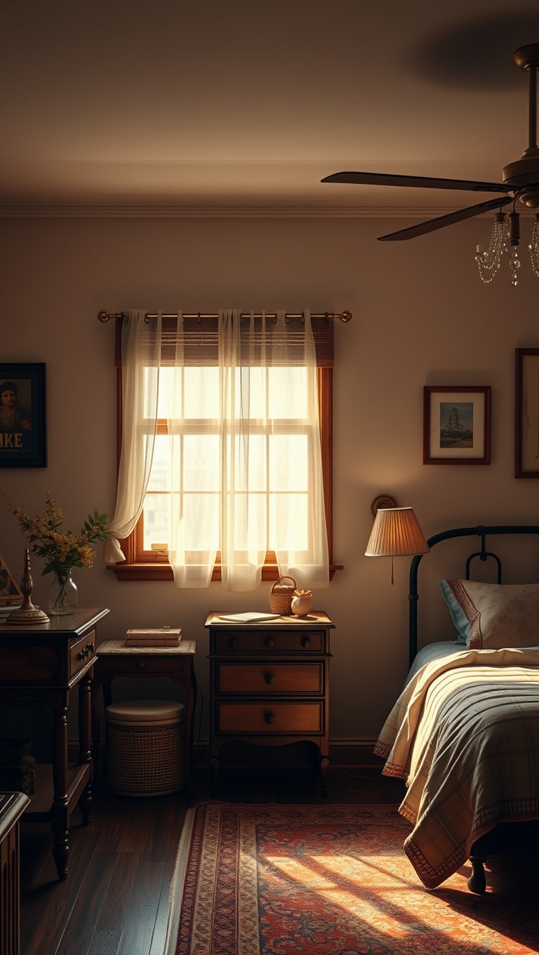 20 Whimsical Ideas to Create Your Dream Eclectic Vintage Bedroom - 16. Layered Lighting: Set the Mood
