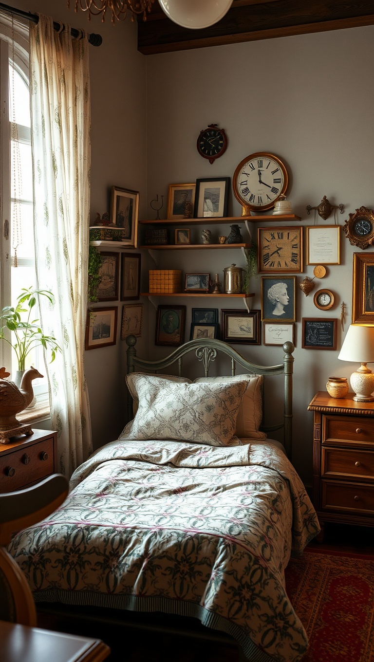 20 Whimsical Ideas to Create Your Dream Eclectic Vintage Bedroom - 14. Nostalgic Knickknacks: Charm Your Room