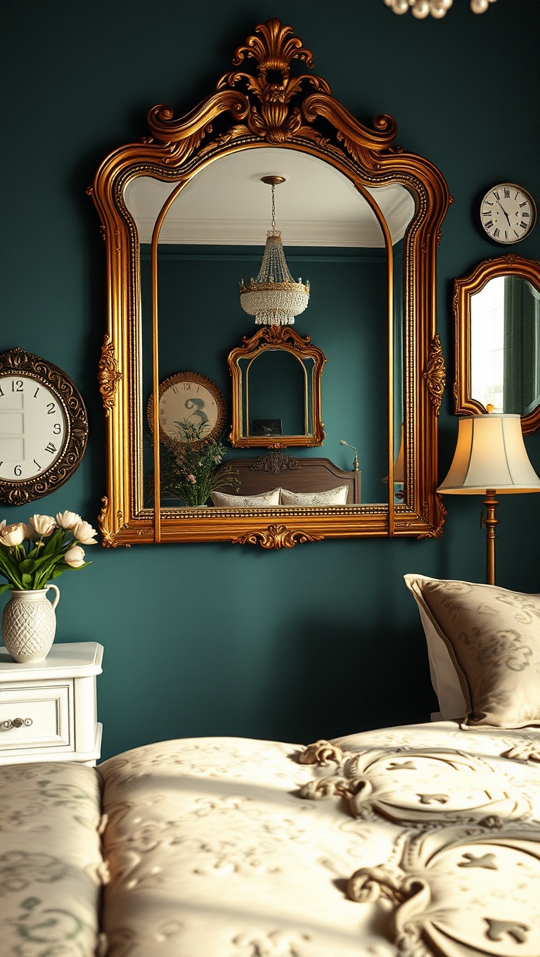 20 Whimsical Ideas to Create Your Dream Eclectic Vintage Bedroom - 6. Antique Mirrors: Reflect Your Style