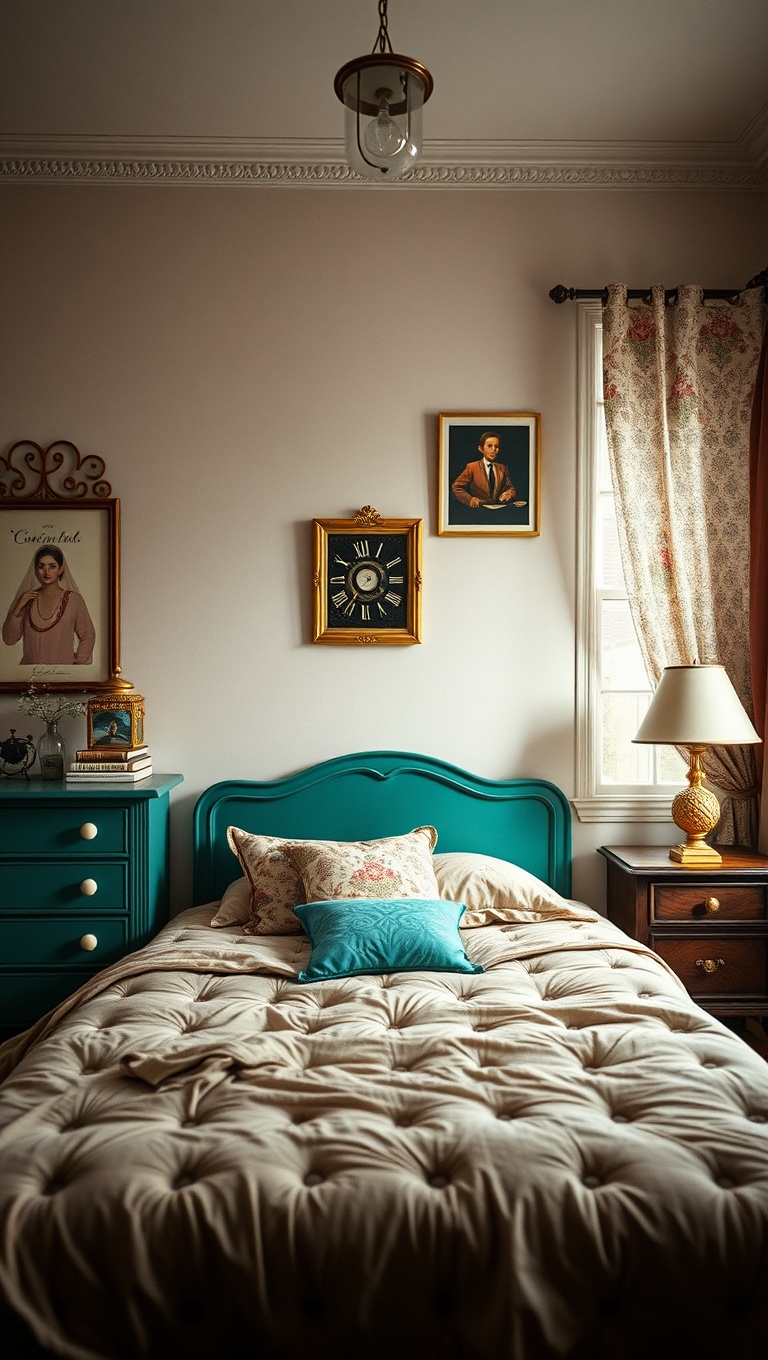20 Whimsical Ideas to Create Your Dream Eclectic Vintage Bedroom - 15. Mismatched Furniture: Perfectly Imperfect