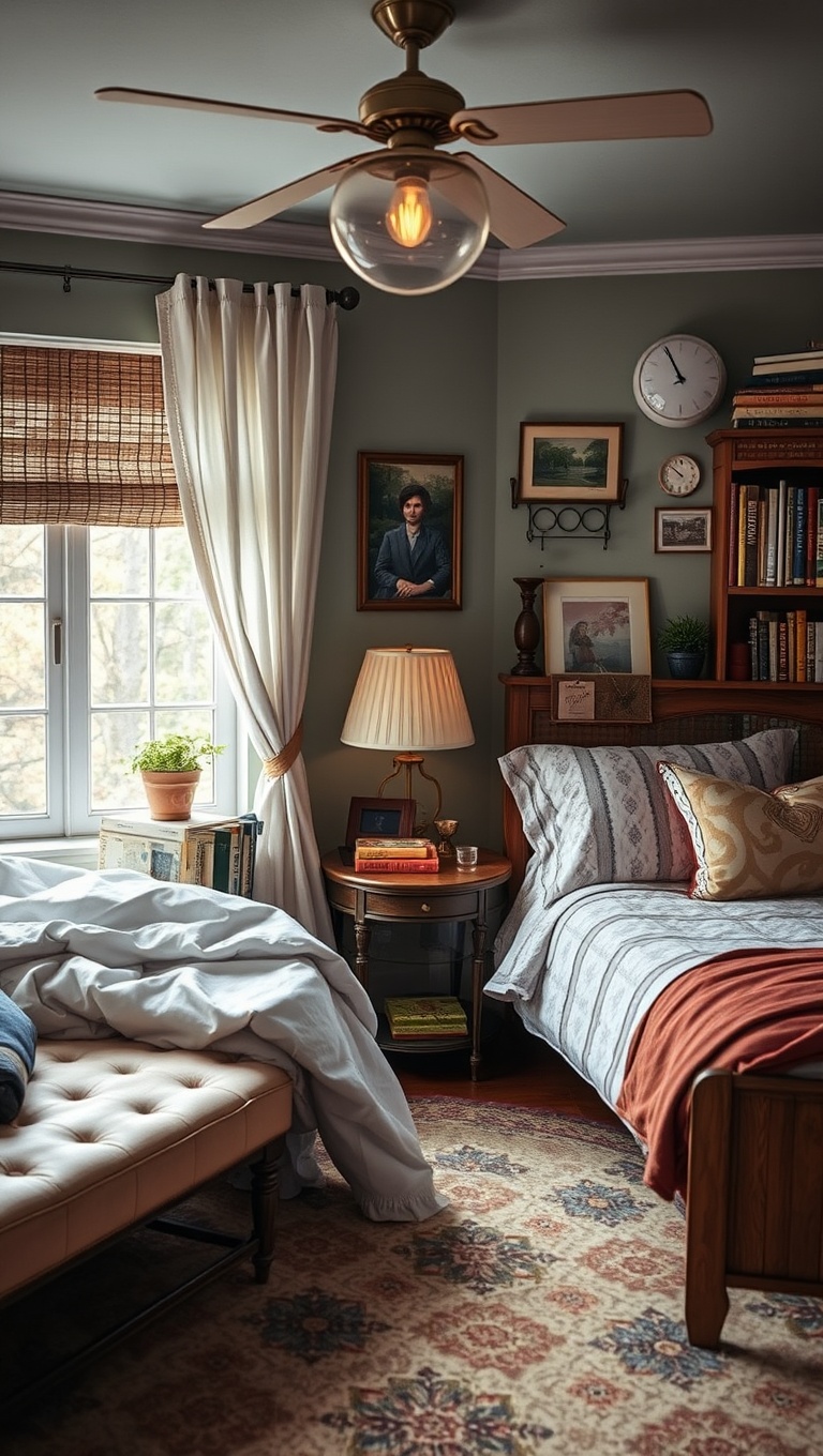 20 Whimsical Ideas to Create Your Dream Eclectic Vintage Bedroom - 20. Cozy Reading Nook: A Vintage Escape
