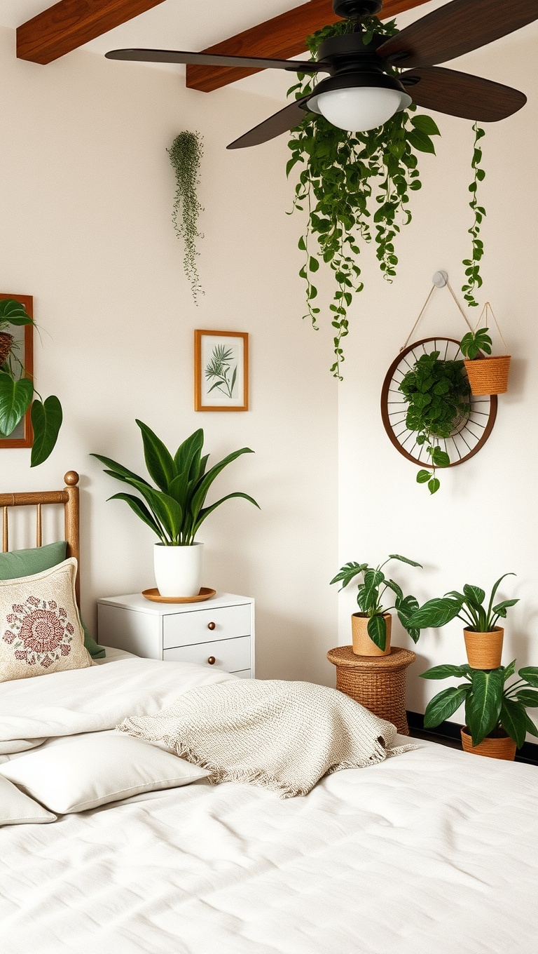 20 Whimsical Ideas to Create Your Dream Eclectic Vintage Bedroom - 11. Plants Galore: Bring the Outside In