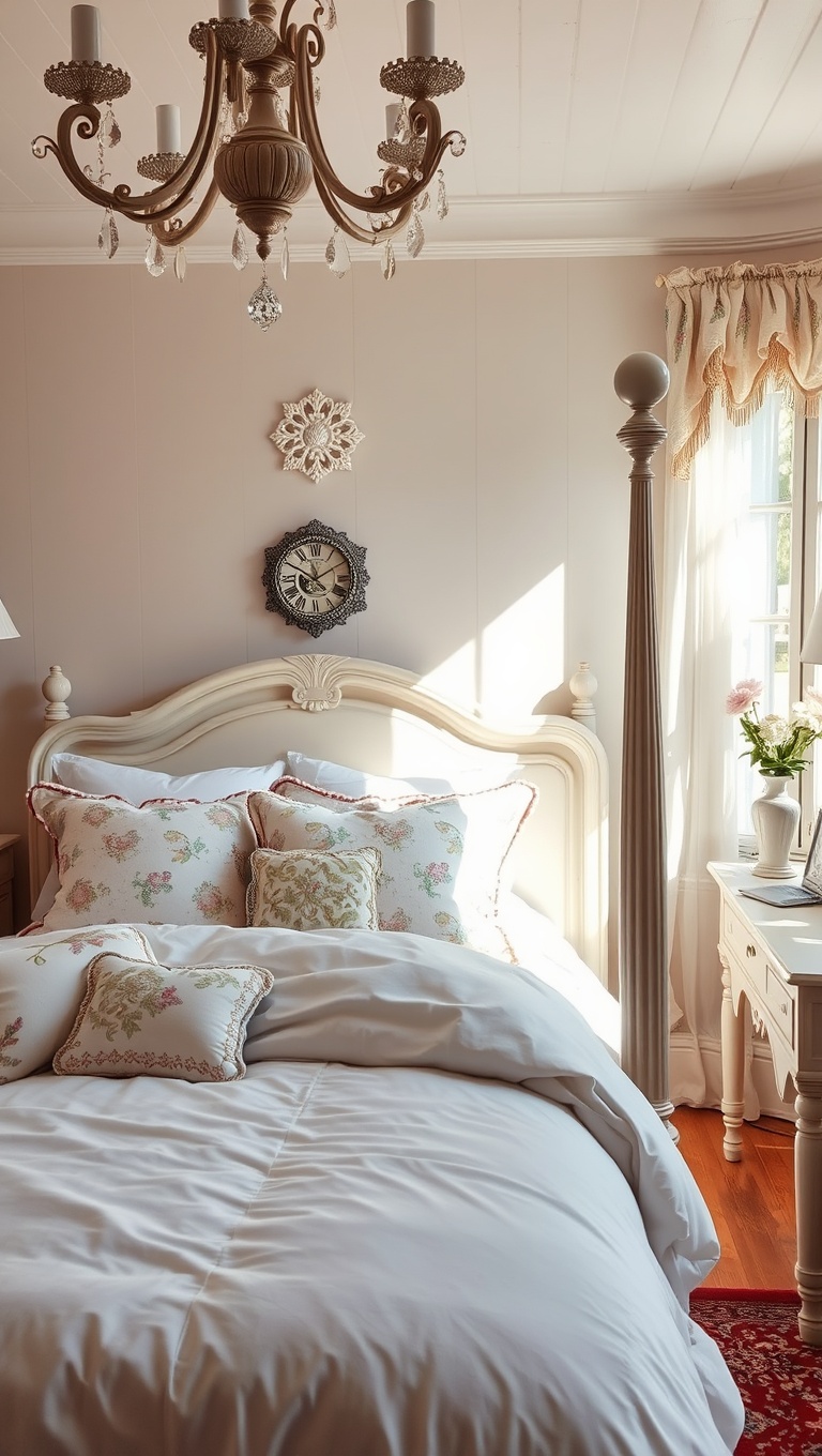 20 Charming Ideas for French Country Style Bedrooms - 7. Shabby Chic Decor: Perfectly Imperfect