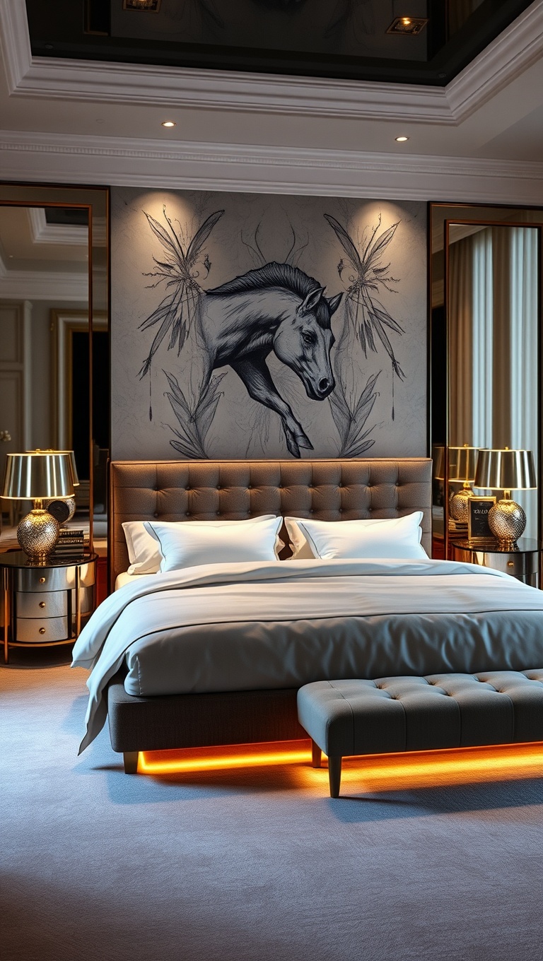 20 Glamorous Hollywood Style Bedroom Ideas to Transform Your Space - 13. Unique Nightstands: Choose Something Unexpected