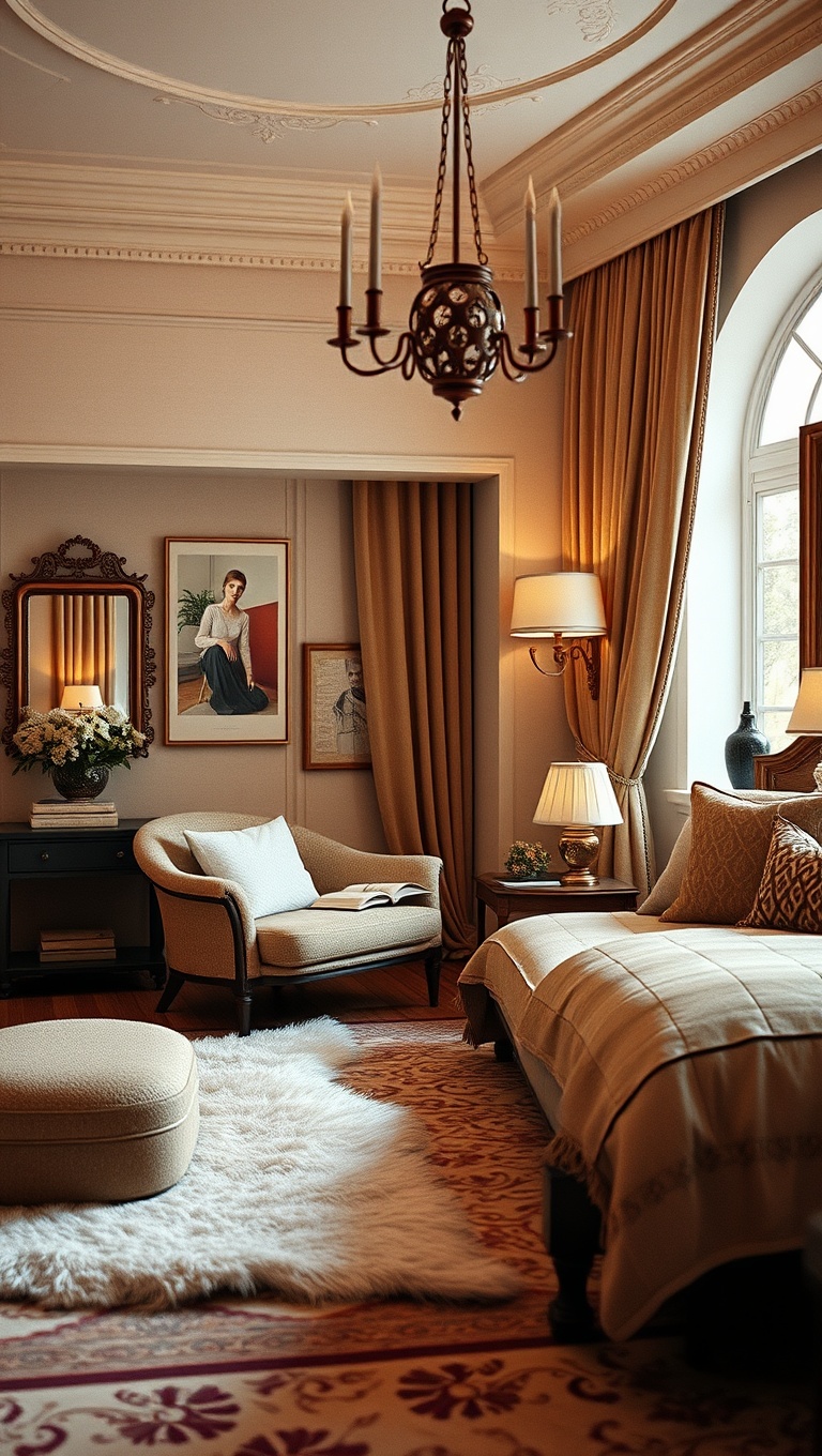 20 Glamorous Hollywood Style Bedroom Ideas to Transform Your Space - 9. Cozy Reading Nook: Add a Touch of Comfort