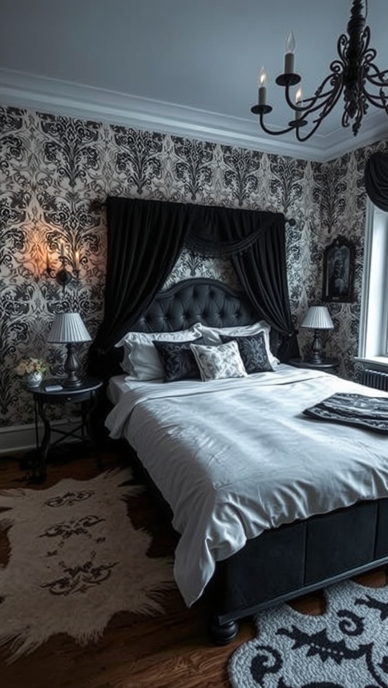 20 Spooktacular Ideas for Your Gothic Style Bedroom - Gothic Wallpaper Designs