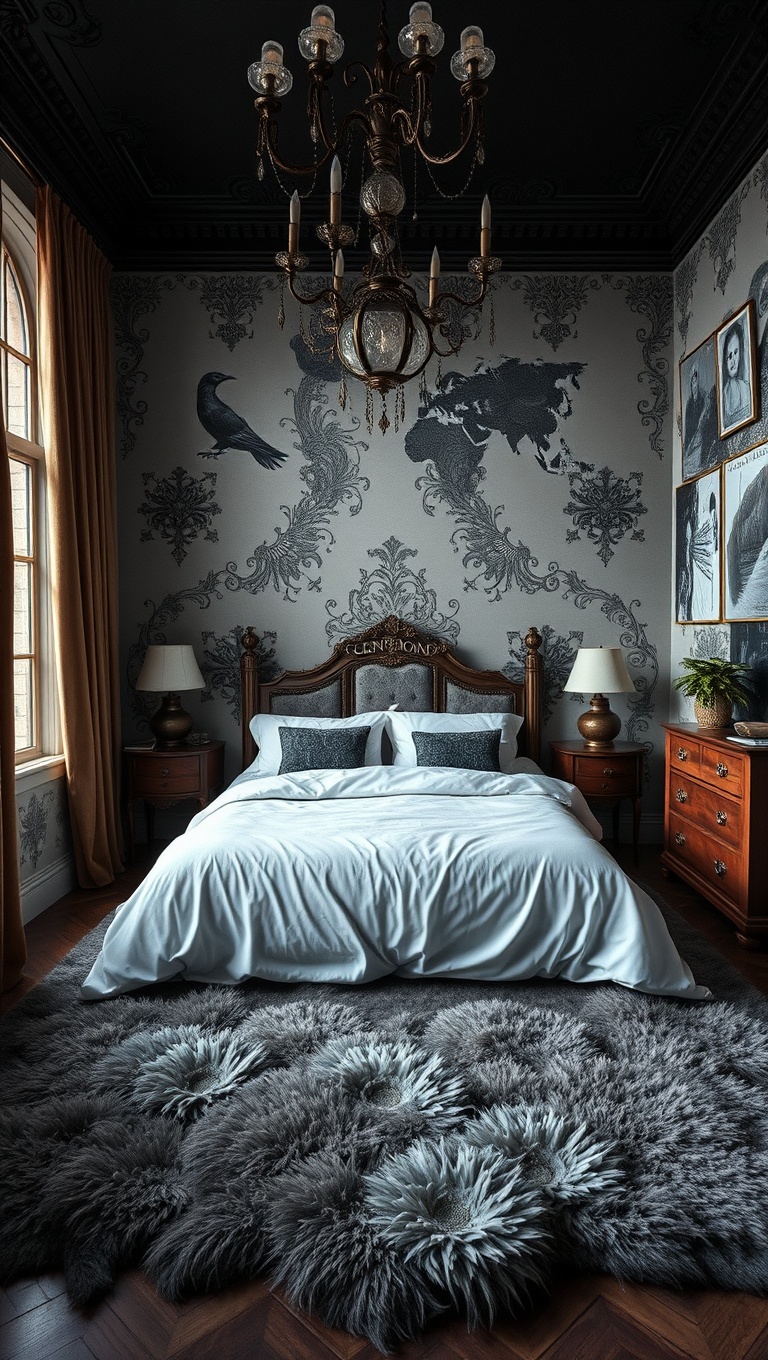 20 Spooktacular Ideas for Your Gothic Style Bedroom - Spooky Soft Rugs