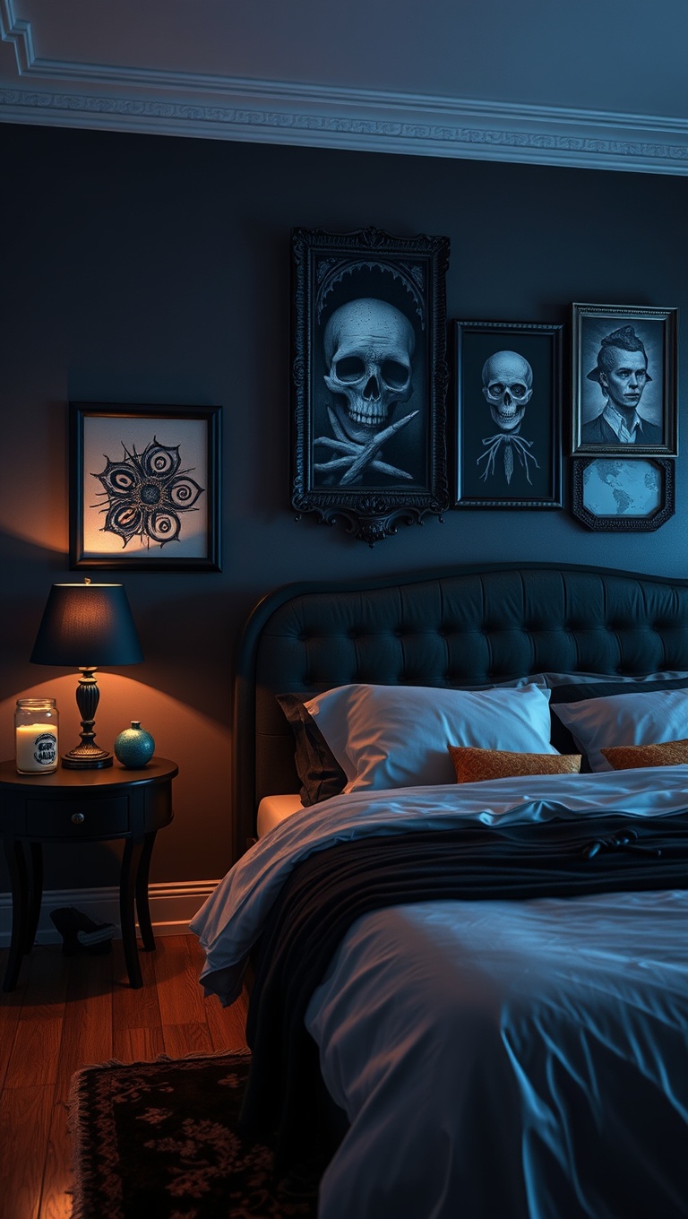 20 Spooktacular Ideas for Your Gothic Style Bedroom - Creepy-Cool Wall Art