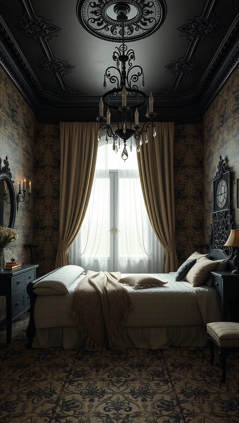 20 Spooktacular Ideas for Your Gothic Style Bedroom - Whimsical Chandeliers