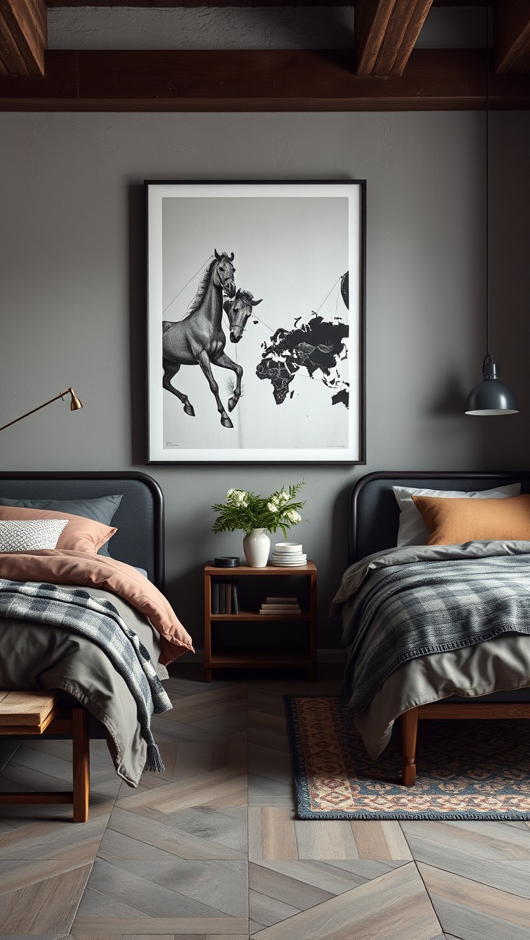 20 Inspiring Ideas to Create Your Dream Industrial Chic Bedroom - Artwork that Speaks to Your Style