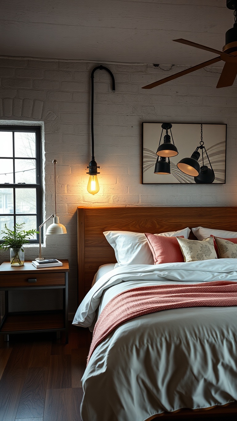 20 Inspiring Ideas to Create Your Dream Industrial Chic Bedroom - Industrial Lighting Fixtures that Wow