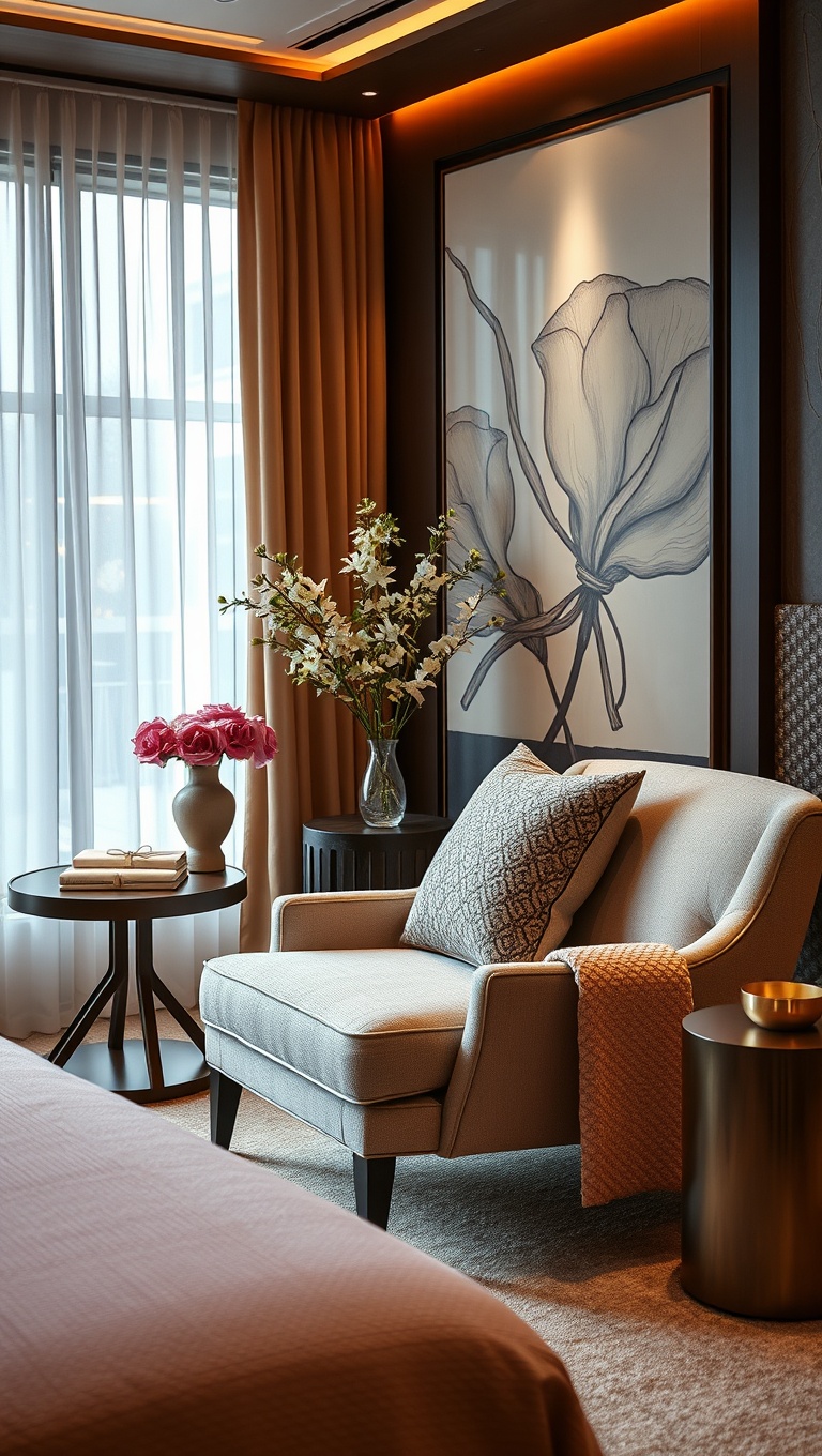 20 Dreamy Ideas to Transform Your Bedroom into a Luxury Spa Retreat - 10. Cozy Seating: Add a Chic Armchair for Relaxation
