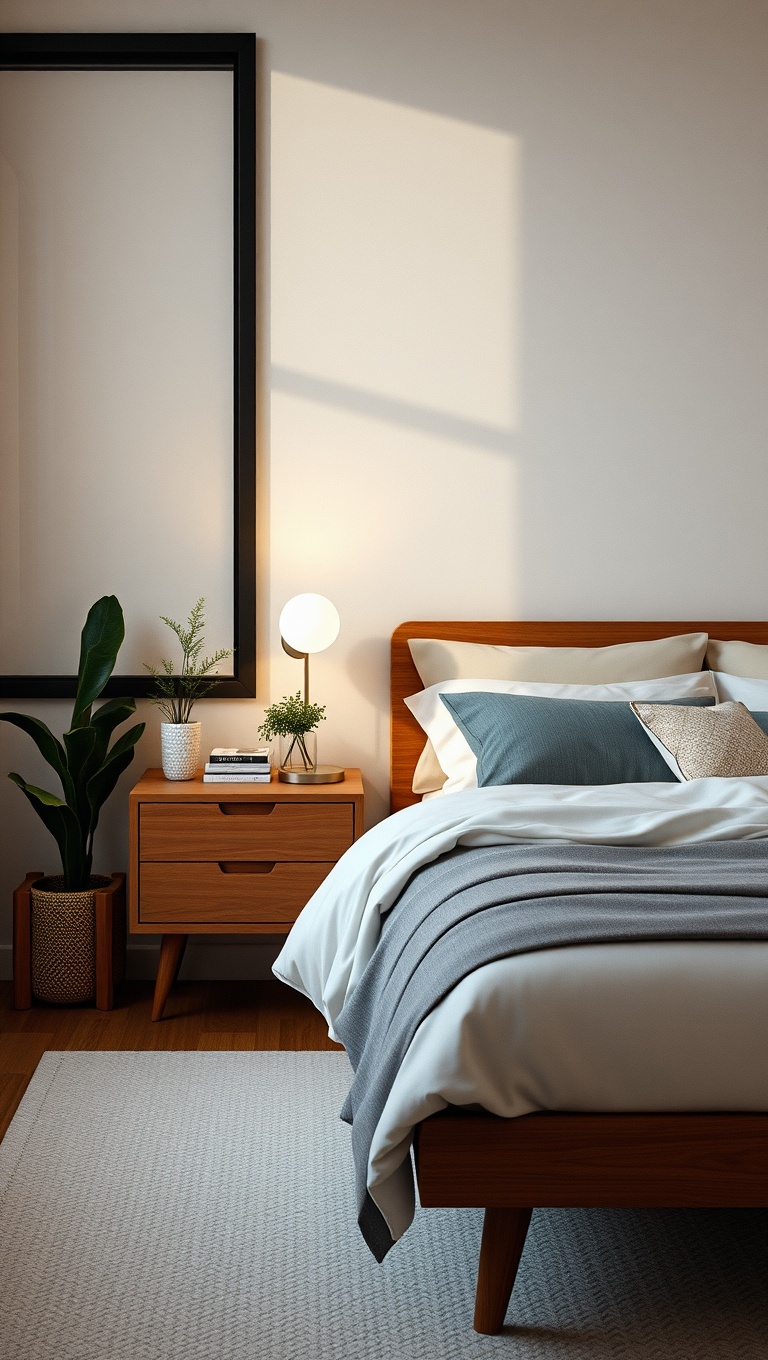 20 Fabulous Ideas to Make Your Mid-Century Modern Bedroom Shine! - 12. Opt for Minimalistic Nightstands