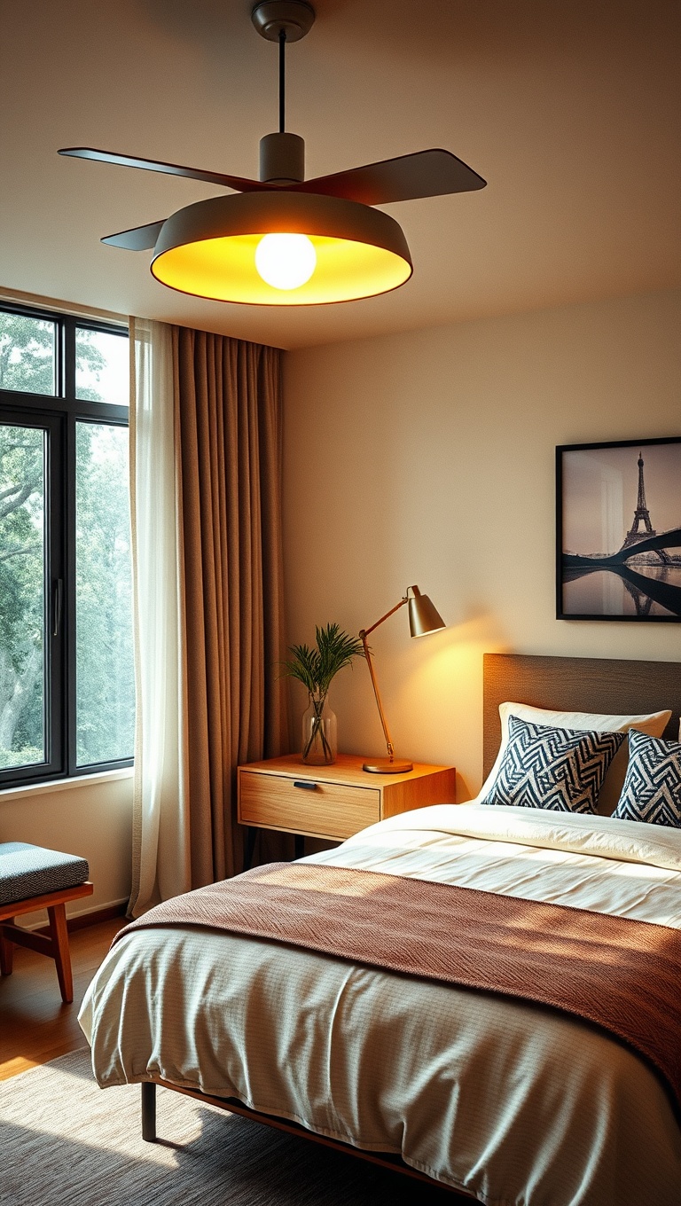 20 Fabulous Ideas to Make Your Mid-Century Modern Bedroom Shine! - 6. Choose Iconic Lighting Fixtures