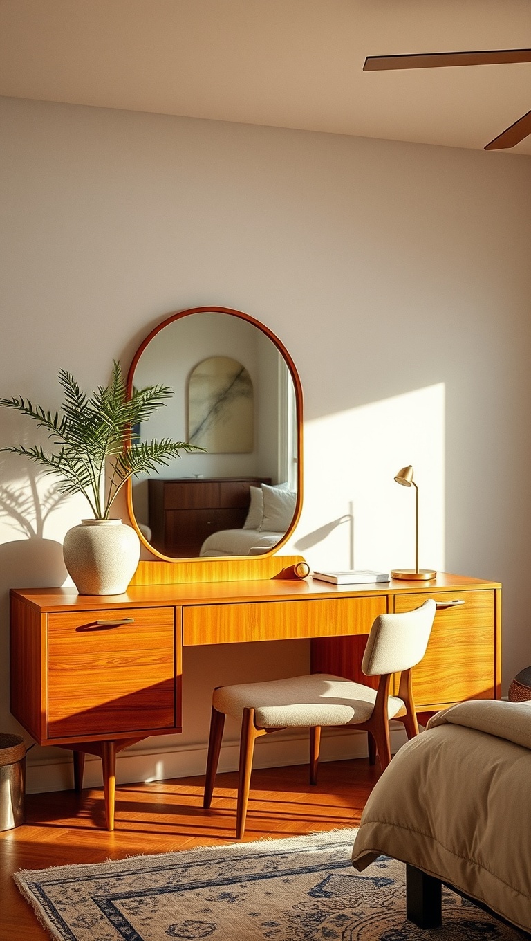 20 Fabulous Ideas to Make Your Mid-Century Modern Bedroom Shine! - 19. Incorporate a Dressing Table