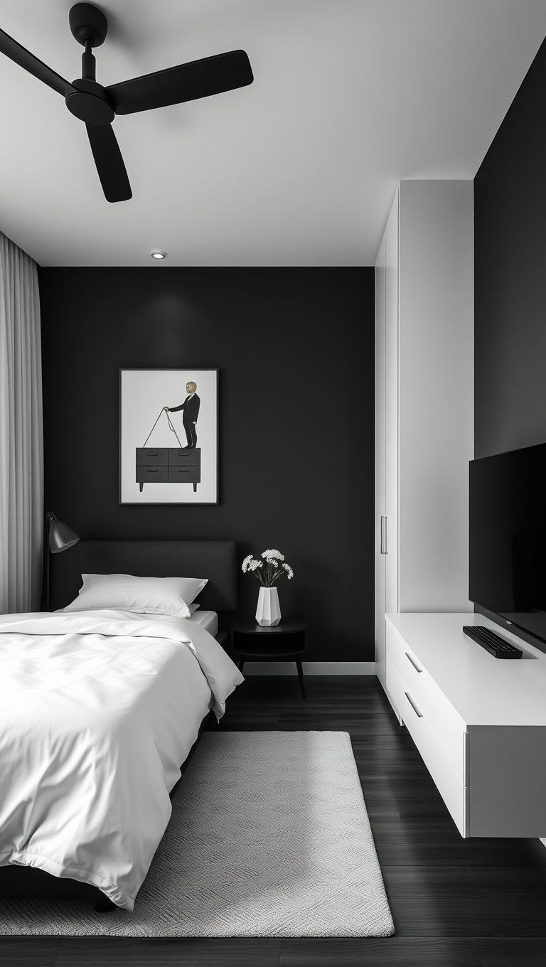 20 Stunning Ideas for a Minimalist Black and White Bedroom - 4. Minimalist Furniture: Choose Clean Lines for a Sleek Look