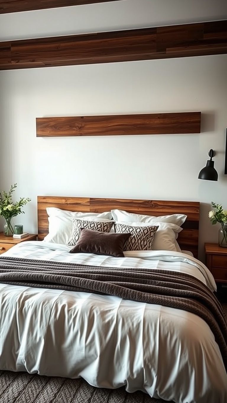 20 Charming Ideas for Modern Farmhouse Bedrooms - 8. Reclaimed Wood Headboards: Sustainable and Stylish