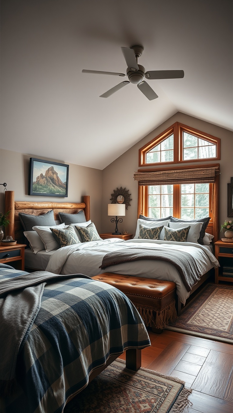 20 Cozy and Charming Ideas for Mountain Lodge Bedrooms - 20. Seasonal Decor: Celebrate the Changing Seasons in Style