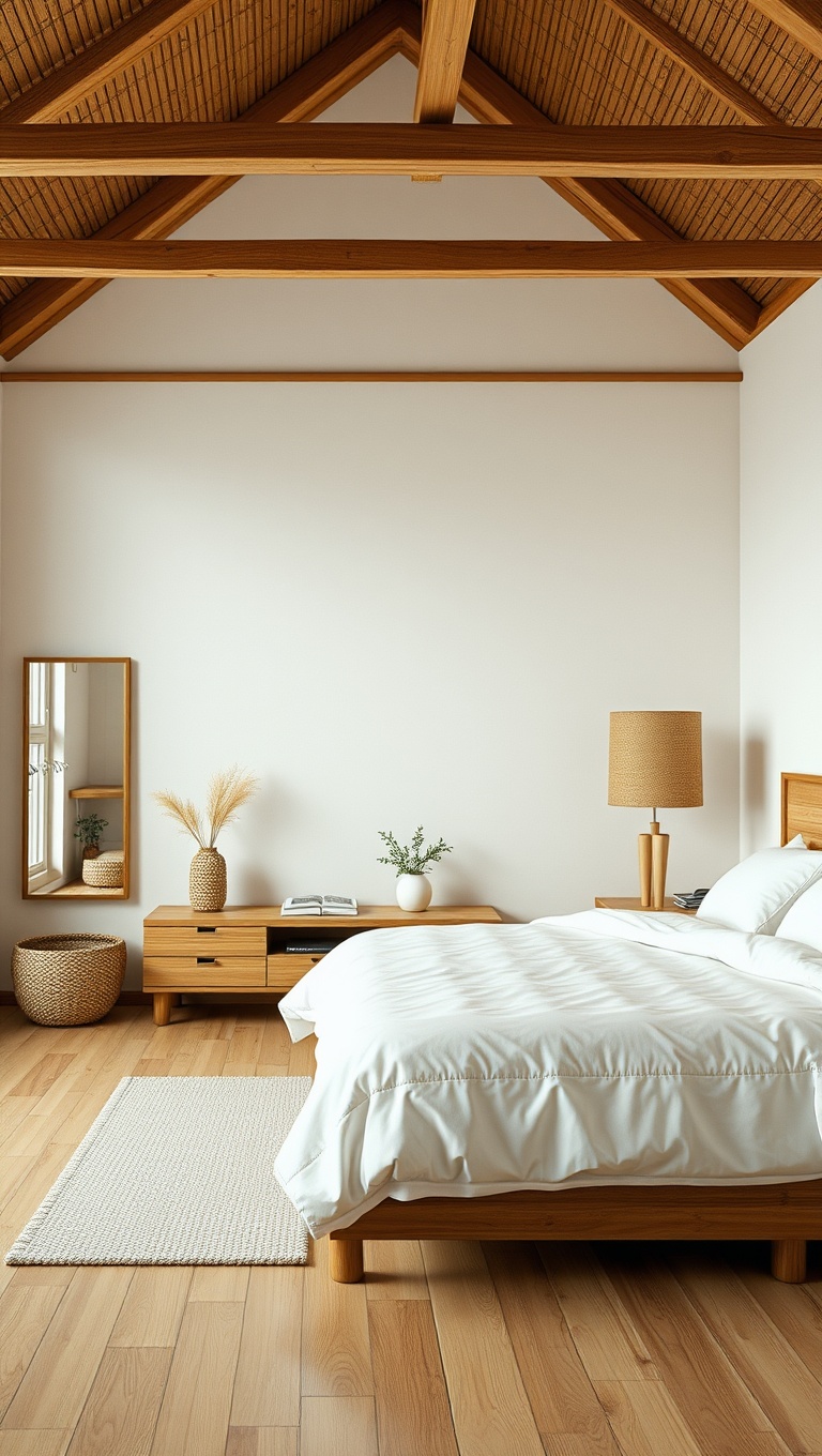 20 Cozy Ideas for a Natural Materials Bedroom - 11. Minimalist Bamboo Furniture