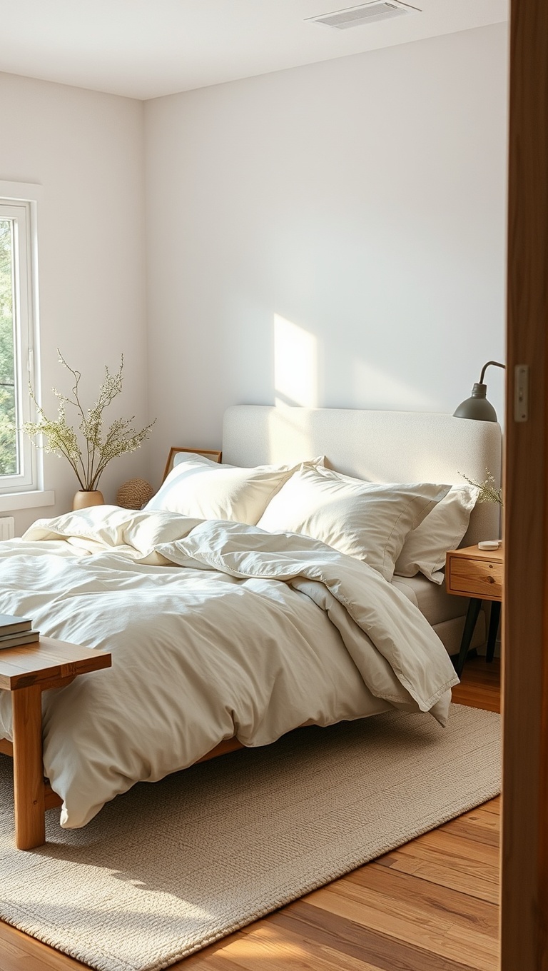 20 Cozy Ideas for a Natural Materials Bedroom - 2. Soft Linen Bedding for Comfort