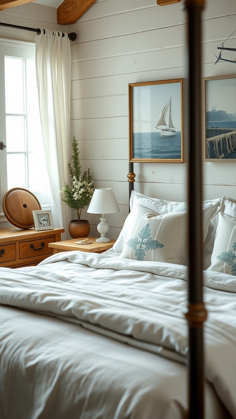 20 Nautical Bedroom Ideas to Make Waves in Your Decor - 7. Coastal Textures: Linen and Cotton Fabrics