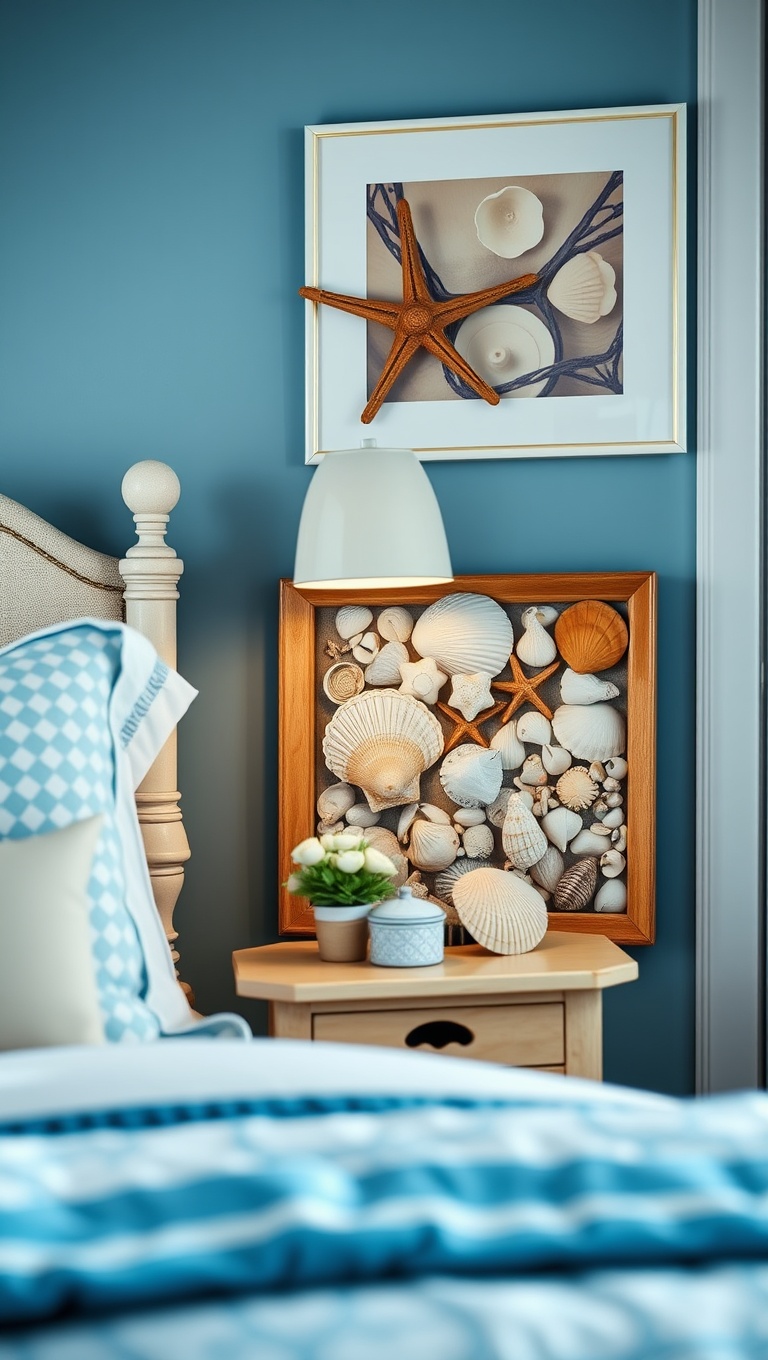 20 Nautical Bedroom Ideas to Make Waves in Your Decor - 15. Seashell Collections: Display Your Finds