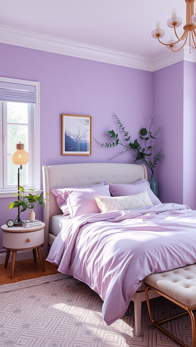 20 Dreamy Ideas for Pastel Color Bedrooms - 4. Lavender Dreams: A Serene Sleep Sanctuary