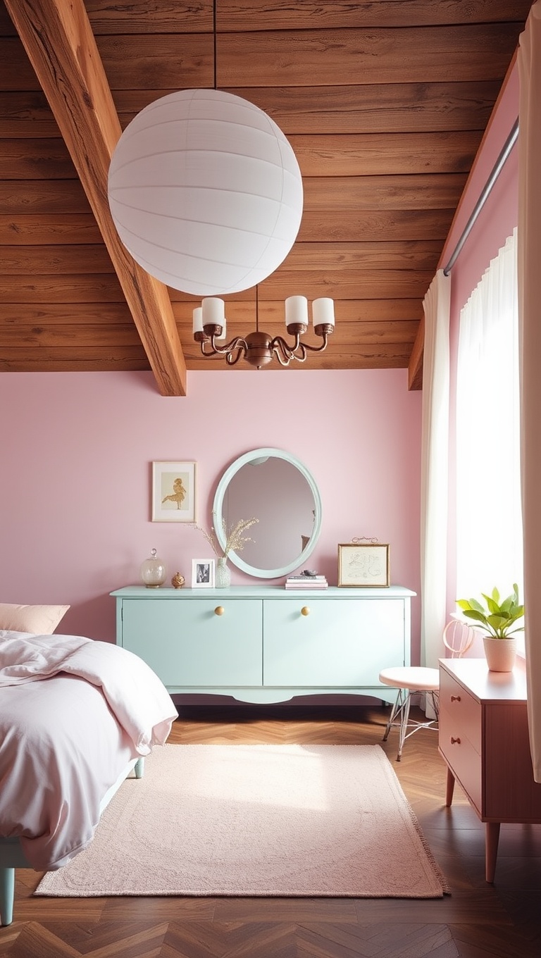 20 Dreamy Ideas for Pastel Color Bedrooms - 11. Vintage Vibes: Retro Pastel Furniture Finds