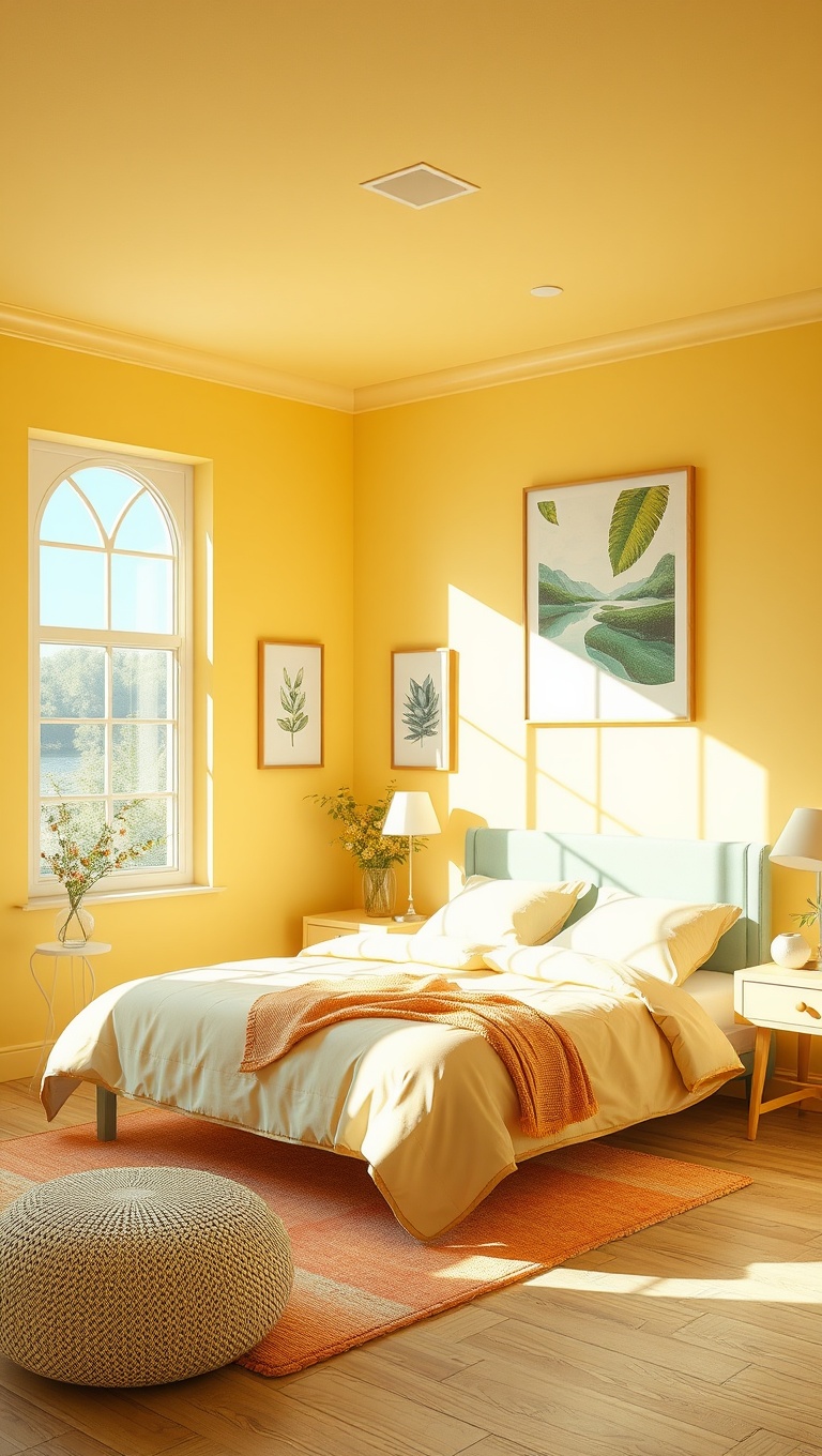 20 Dreamy Ideas for Pastel Color Bedrooms - 7. Light Yellow Sunshine: Bright and Cheerful Spaces